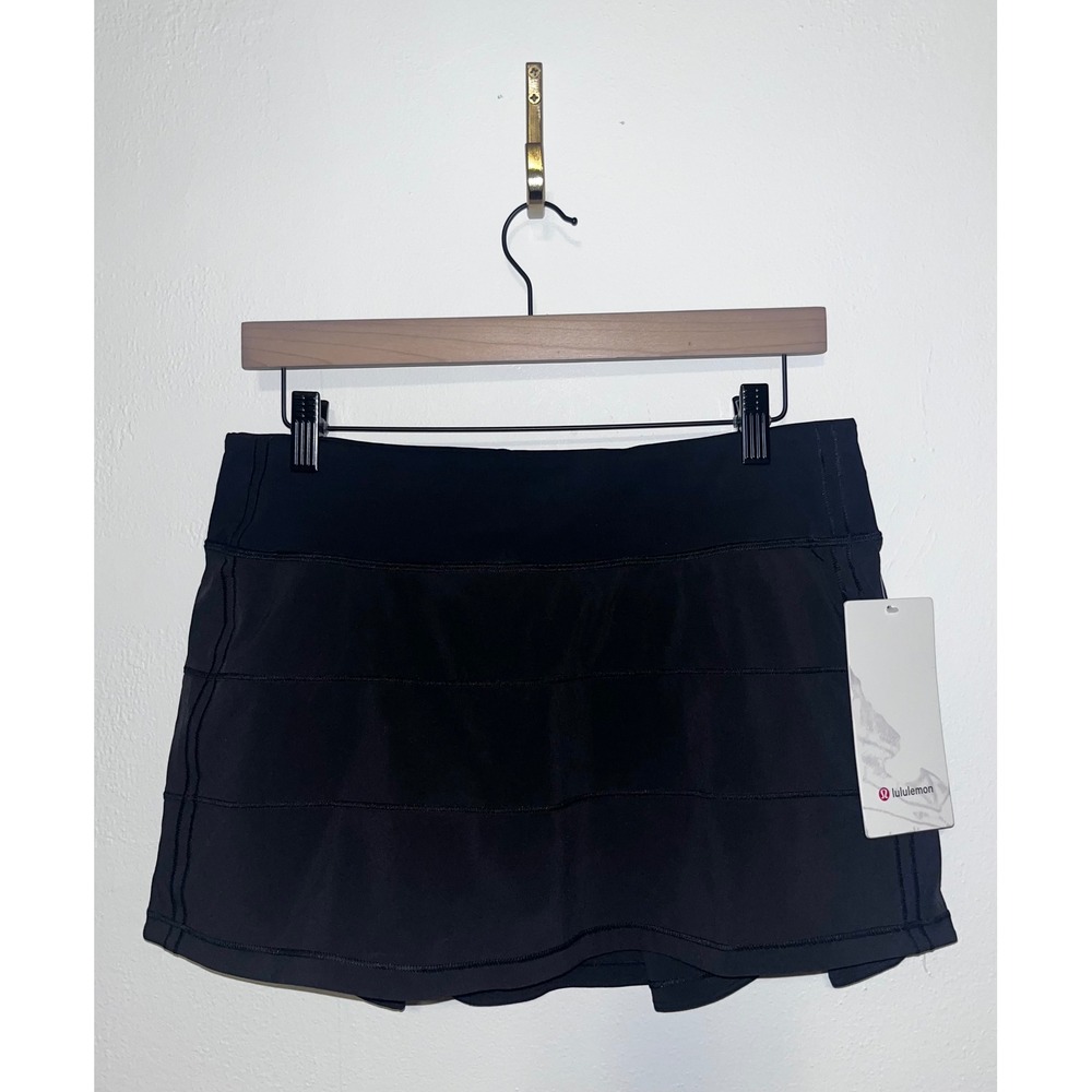 Lululemon NWT Pace Rival Mid Rise Skirt Black Everyday Shorts Skort Size 8